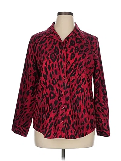 Pre-owned Chico's Long Sleeve Blouse In Red
