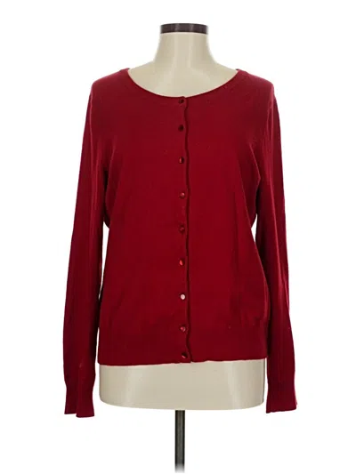 Pre-owned Talbots Cardigan Sweater In Burgundy
