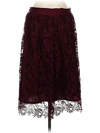 Pre-owned Ann Taylor Factory Formal Skirt In Burgundy