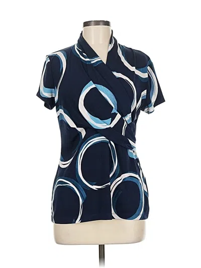 Pre-owned Dkny Short Sleeve Blouse In Blue