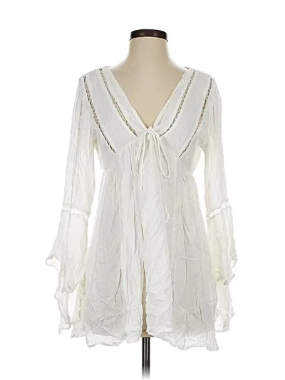 Pre-owned Raviya Long Sleeve Blouse In White