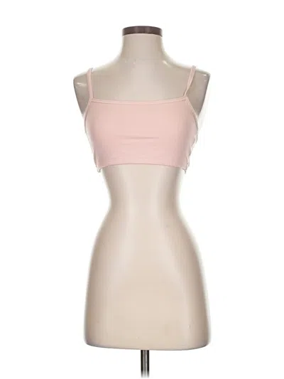 Pre-owned Fruit Of The Loom Tube Top Pink Strapless Neckline Tops