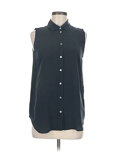 Pre-owned Everlane Sleeveless Button Down Shirt In Black