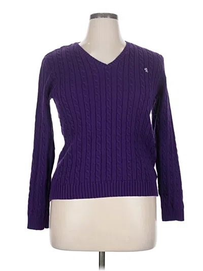 Pre-owned Polo Ralph Lauren Pullover Sweater In Purple