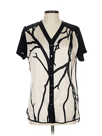 Pre-owned Assorted Brands Short Sleeve Blouse In Brown