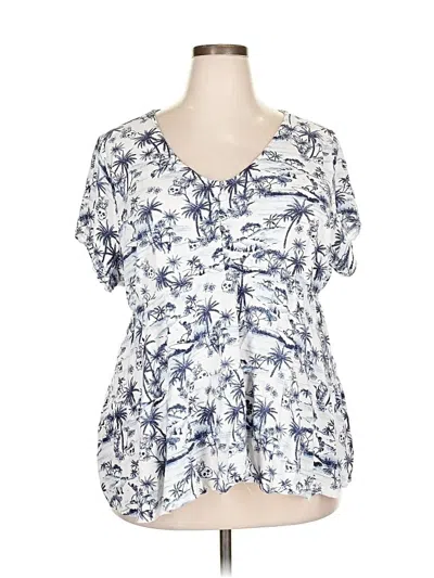 Pre-owned Torrid Short Sleeve Blouse In Blue