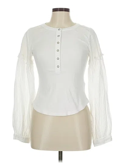 Pre-owned Pilcro Long Sleeve Blouse In White