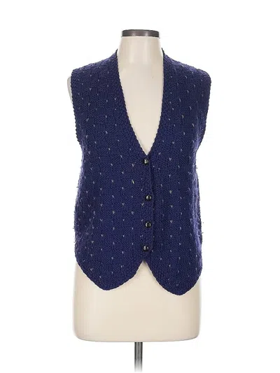 Pre-owned Ellen Tracy Sweater Vest In Blue