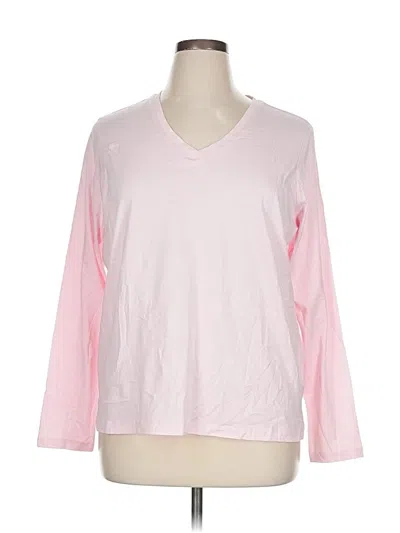 Pre-owned Lands' End Long Sleeve T-shirt In Pink