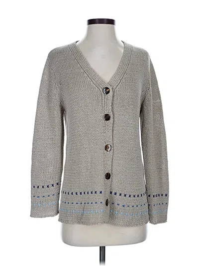 Pre-owned Jjill Silk Cardigan Sweater In Gray