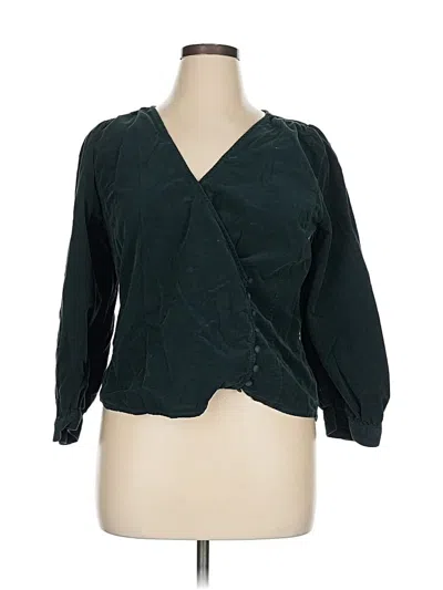 Pre-owned Madewell Long Sleeve Blouse In Blue