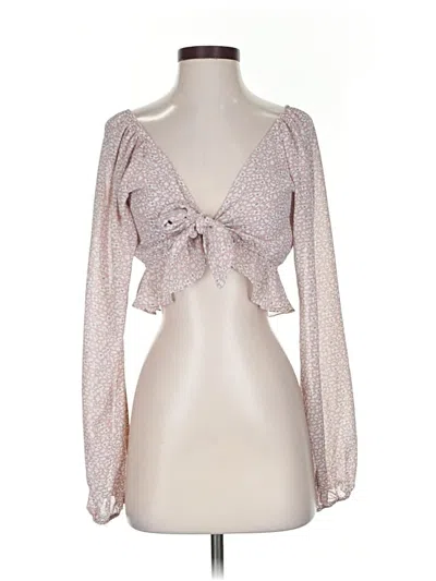Pre-owned Princess Polly Long Sleeve Blouse In Pink