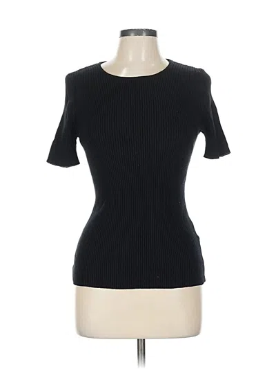 Pre-owned Zesica Short Sleeve Top Black Crew Neck Tops