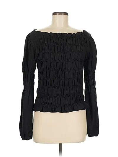 Pre-owned Pieces Long Sleeve Blouse In Black