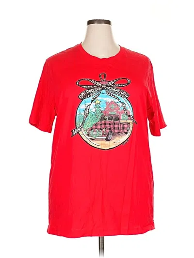 Pre-owned Canvas Short Sleeve T-shirt In Red
