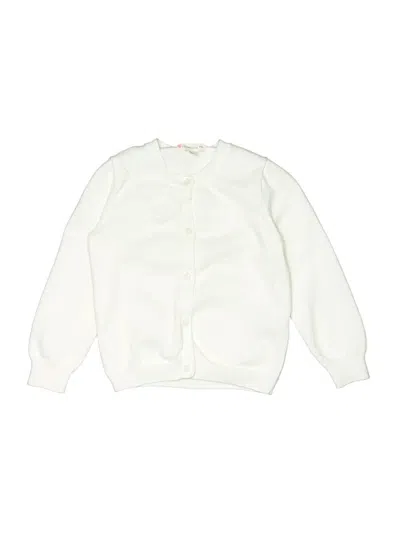 Pre-owned Crewcuts Kids' Cardigan Sweater In White