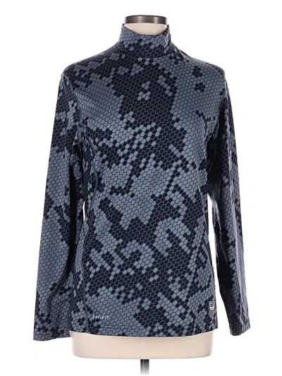 Pre-owned Nike Long Sleeve Top Blue Mock Neckline Tops