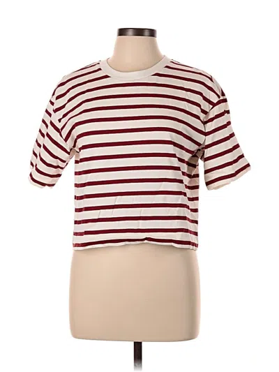 Pre-owned Uniqlo Short Sleeve T-shirt In Burgundy