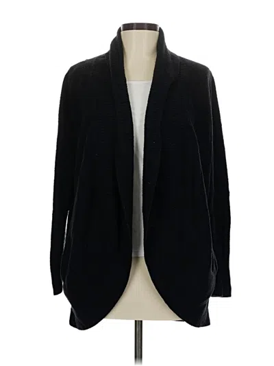 Pre-owned Barefoot Dreams Cozychic Lite Cardigan Sweater In Black