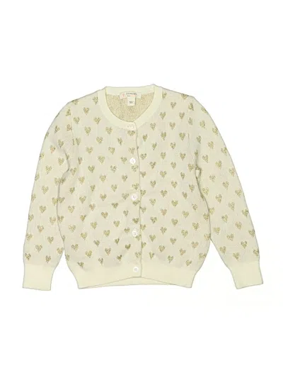 Pre-owned Crewcuts Kids' Cardigan Sweater In White