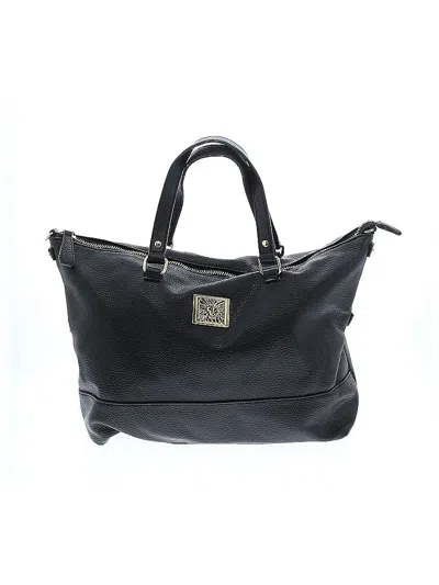 Pre-owned Anne Klein Leather Shoulder Bag In Black