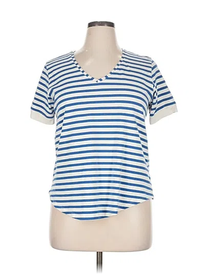 Pre-owned Universal Standard Short Sleeve Top Blue V Neck Tops