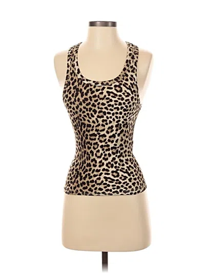 Pre-owned Stradivarius Tank Top Tan Halter Neckline Tops In Brown