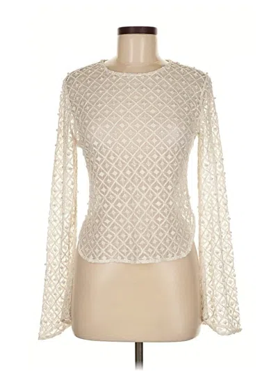 Pre-owned Aje Long Sleeve Top Ivory Boatneck Tops In White