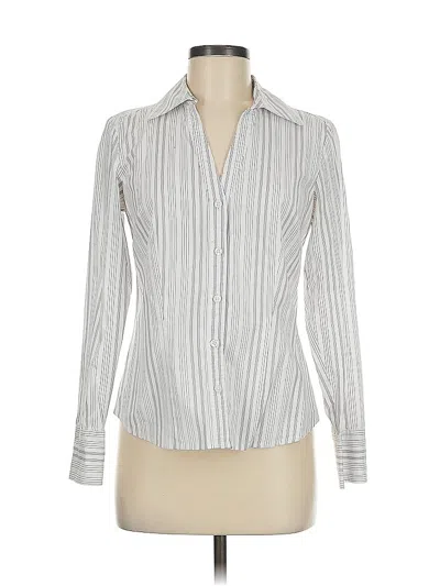 Pre-owned Ann Taylor Loft Outlet Long Sleeve Blouse In Silver