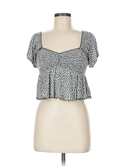 Pre-owned Urban Outfitters Short Sleeve Top Silver Sweetheart Neckline Tops