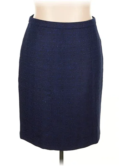 Pre-owned Pure Collection Wool Skirt In Blue