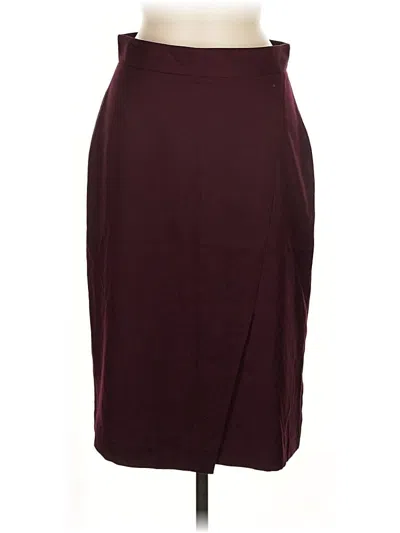 Pre-owned Ann Taylor Formal Skirt In Burgundy