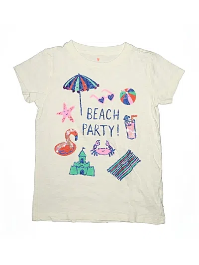 Pre-owned Crewcuts Kids' Short Sleeve T-shirt In White