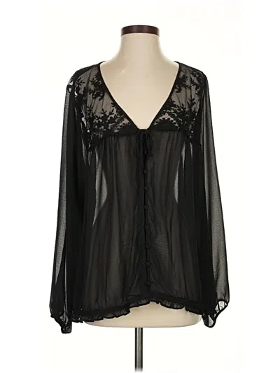 Pre-owned Torrid Long Sleeve Blouse In Black