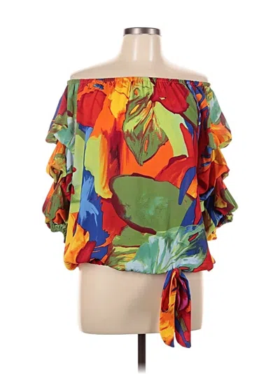 Pre-owned Cece 3/4 Sleeve Blouse In Orange