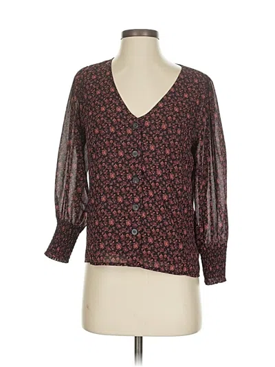 Pre-owned Madewell 3/4 Sleeve Blouse In Brown