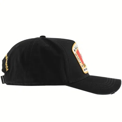Dsquared2 Canada Patch Baseball Cap Black In Black