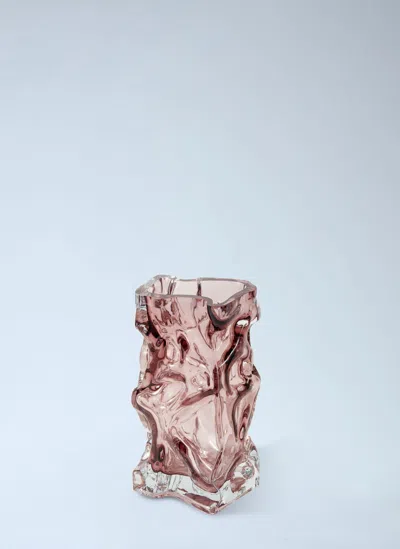 Polspotten Textured Glass Vase In Pink