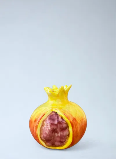 Les-ottomans Ceramic Pomegranate Sculpture In Multi