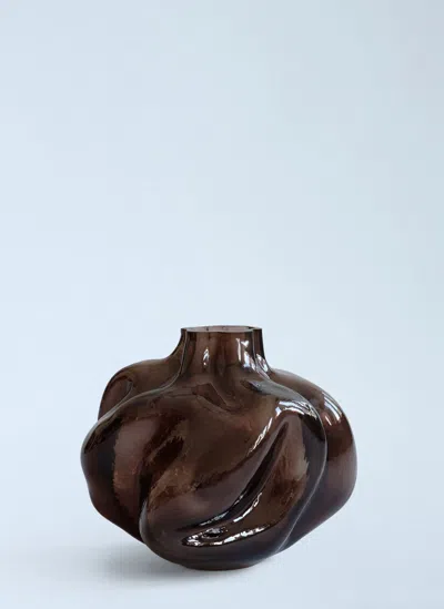 101 Copenhagen Sculptural Glass Vase In Brown