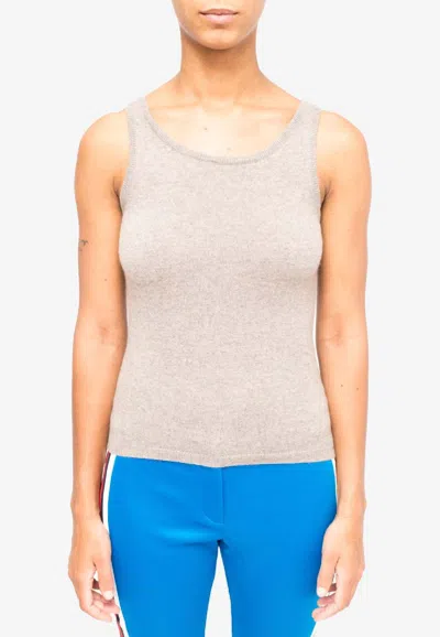 La Rose Canotta Cashmere Tank Top In White