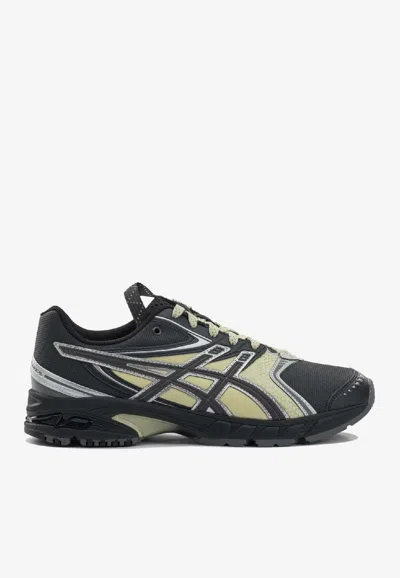 Asics Rounded Toe Sneakers With Grooved Sole And Sleek Finish In Gray