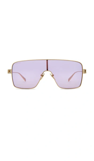 Gucci Mask Sunglasses In Gold
