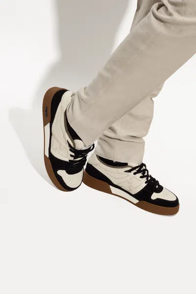 Fendi Match Leather And Suede Sneakers In Multi