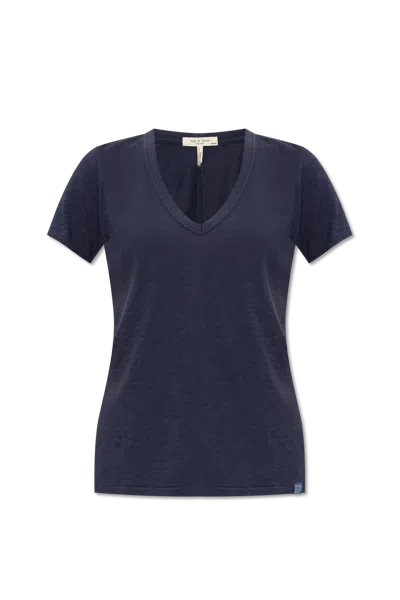 Rag & Bone T-shirt In Organic Cotton In Blue