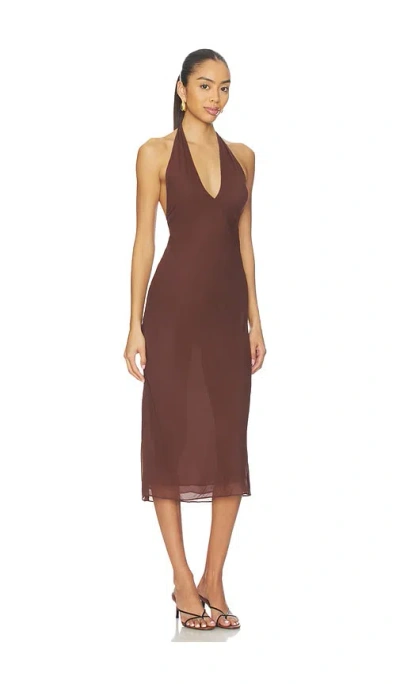 Eaves Via Halter Midi Dress In Blue