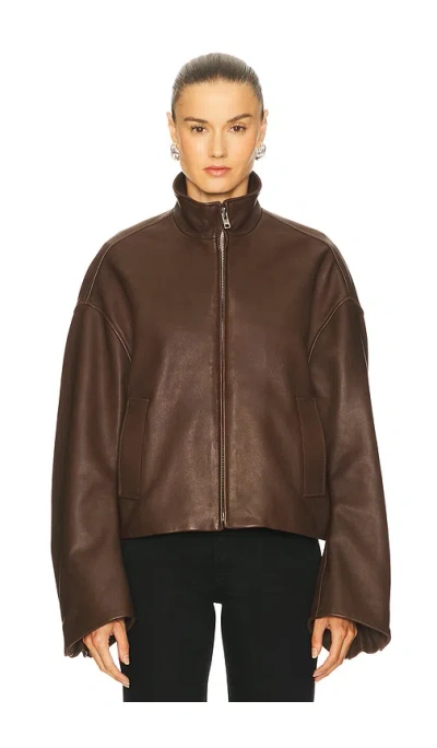 Grlfrnd Romy Leather Jacket In Brown