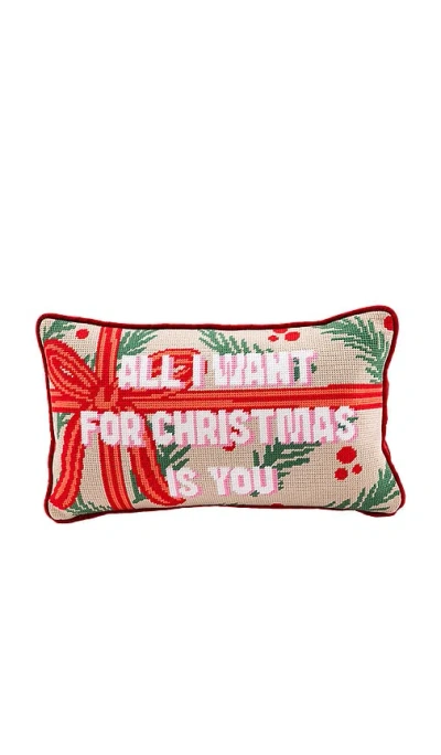 Furbish Studio All I Want Needlepoint Pillow In Red