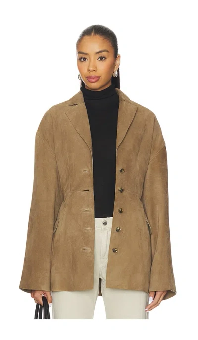 Eaves Salta Suede Jacket In Green