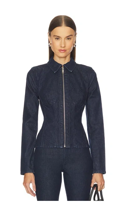 Grlfrnd Danielle Bustier Jacket In Blue
